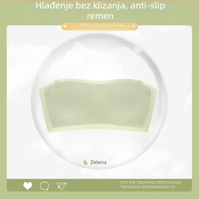 Mi Tingxuan Bezrameni grudnjak-tip camisole, najlon glavni materijal, podstava od spandeksa, puni košarica, srednji oblik košarice, stražnje zatvaranje s tri reda kukica