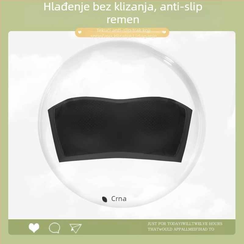 Mi Tingxuan Bezrameni grudnjak-tip camisole, najlon glavni materijal, podstava od spandeksa, puni košarica, srednji oblik košarice, stražnje zatvaranje s tri reda kukica
