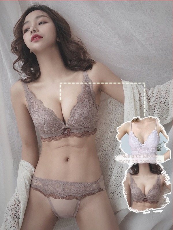 Set donjeg rublja u francuskom stilu za male grudi – push-up, podesivo, čipkasto, seksi
