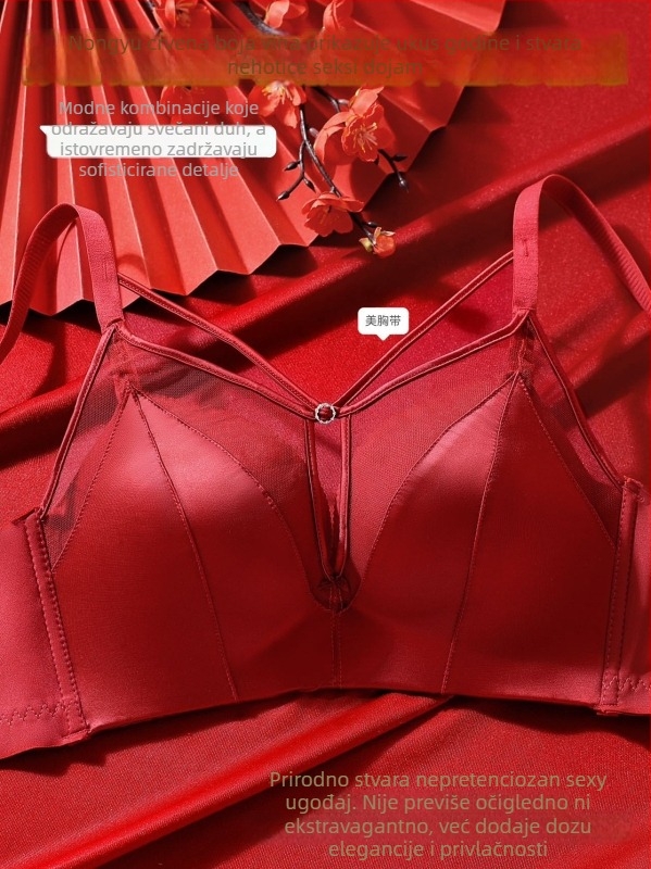 Push-Up set grudnjaka s križnim leđima i debelim kalupom košarica, 3/4 veličine košarica, najlon tkanina, stražnje tri redova kopči