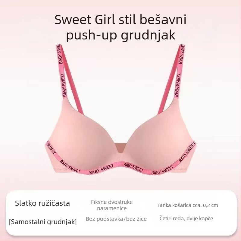 Bešivni set grudnjaka s crtanim motivom za male grudi, udoban i laskajući siluetu