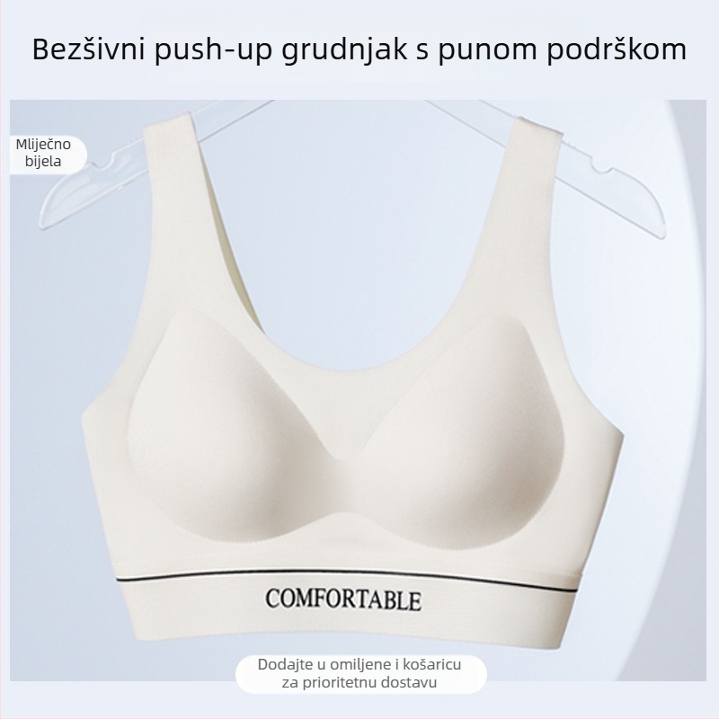 Set sportske grudnjaka za yogu i fitness s 3/4 košaricom, tanki oblikovani košarica, fiksni dvostruki naramenici, prozračan i udoban materijal (spandex 70–80%)