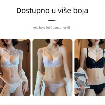Set grudnjaka s čašicama u obliku zeca, tanke oblikovane čašice, fiksne dvostruke naramenice, stražnje dvostruko kopčanje, čipka