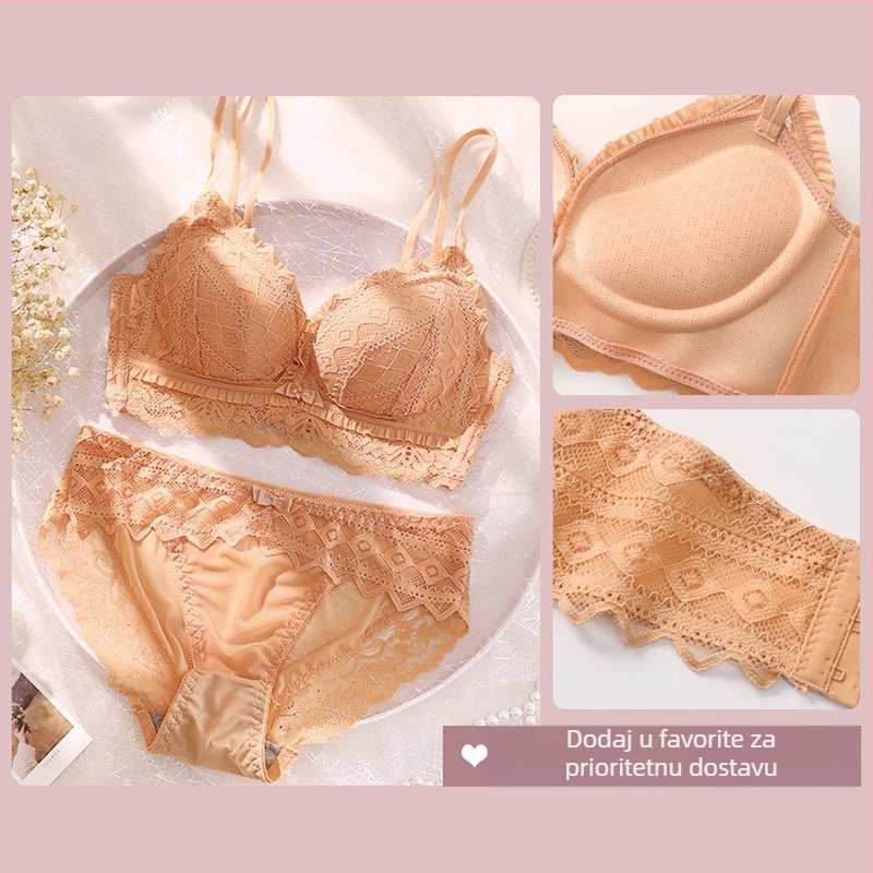 Seksi čipkasti grudnjak bez žice – set za male grudi, debele košarice, podrška leđa, udoban