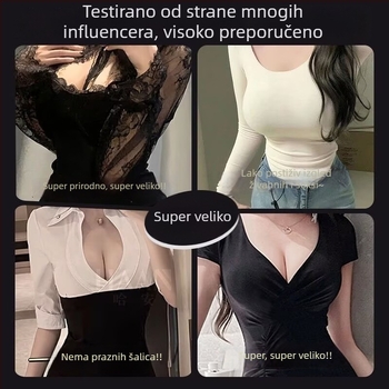 Ženski čipkasti set grudnjaka s 5 cm debelim push-upom, 3/4 košarice za zaobljeni dekolte