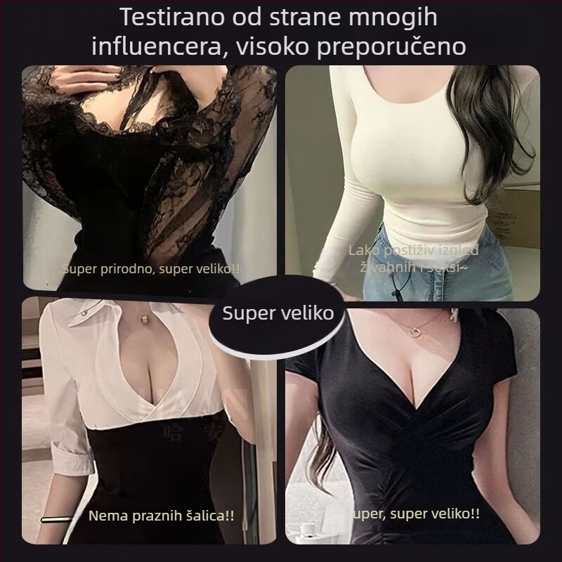 Ženski čipkasti set grudnjaka s 5 cm debelim push-upom, 3/4 košarice za zaobljeni dekolte