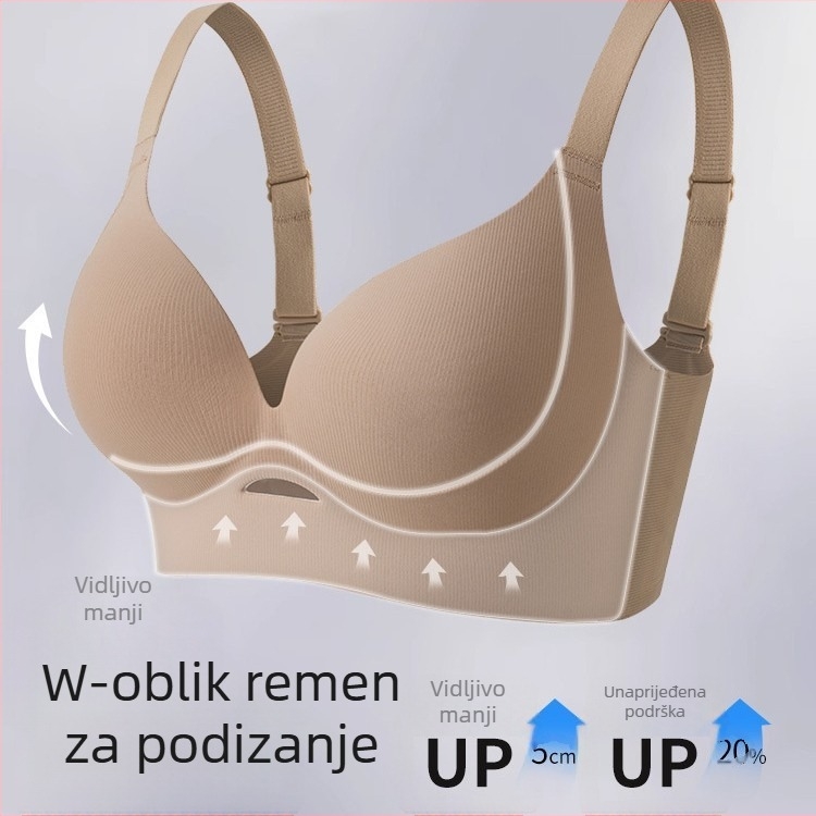 Plus veličine oblikujući grudnjak od pamuka, 3/4 košarice, oblikovane košice (gornji dio tanak, donji dio debeo); fiksne dvostruke naramenice; stražnje zatvaranje s četiri kukice; skuplja, nevidljiv i prozračan