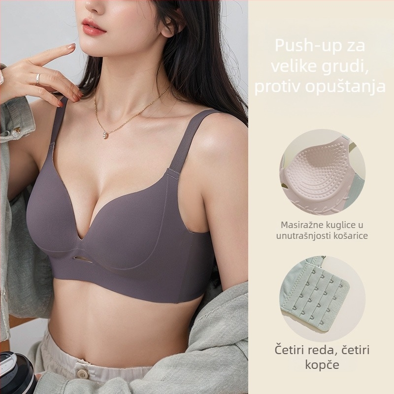 Plus veličine oblikujući grudnjak od pamuka, 3/4 košarice, oblikovane košice (gornji dio tanak, donji dio debeo); fiksne dvostruke naramenice; stražnje zatvaranje s četiri kukice; skuplja, nevidljiv i prozračan