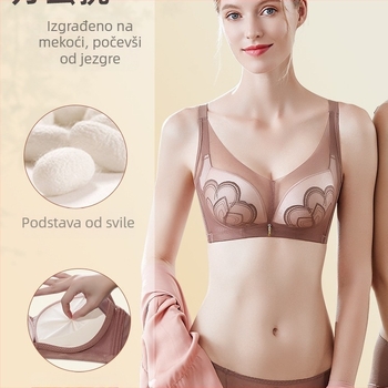 Set donjeg rublja od Mulberry svile, bežični grudnjak, podesivi, 3/4 košarica, stražnje kopčanje s četiri reda kopči