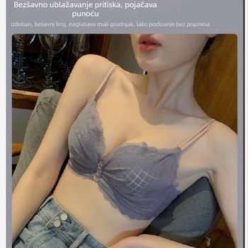 Ženski grudnjak bez žice, prilagodljiv push-up za mali bust, skuplja bočne regije i podiže dekolte, seksi set