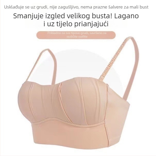 Bez naramenica grudnjak od najlona, košarice 3/4, tanke oblikovane košarice, odvojive dvostruke naramenice, stražnje kopče u tri reda