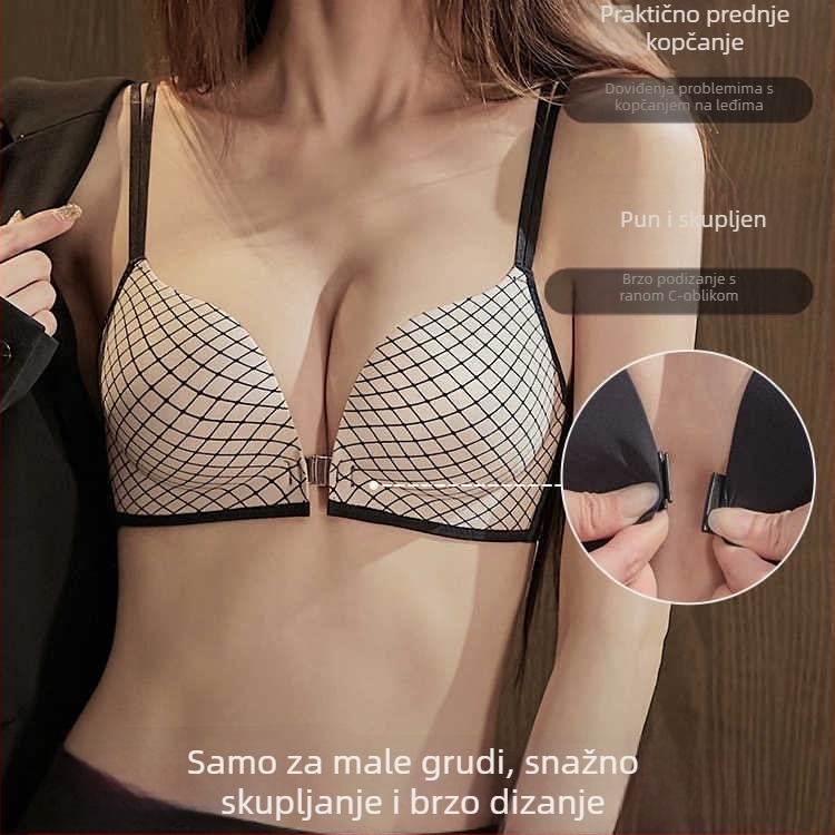 Bešivni grudnjak s prednjim kopčanjem za male grudi, podesiva podrška i podizanje