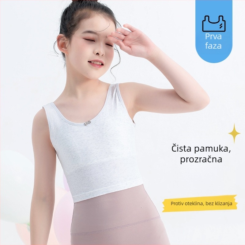 Djevojački pamučni top za ljeto, uzrast 9–13 godina, 1. stupanj razvoja, udoban i prozračan