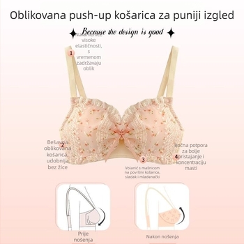 Set grudnjaka s čipkastim cvjetnim rubom za male grudi – seksi i slatko