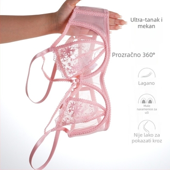 Francuski stil ženski set grudnjaka s košaricama 3/4, čelična ojačanja, prozračni poliester, fiksne dvostruke naramenice