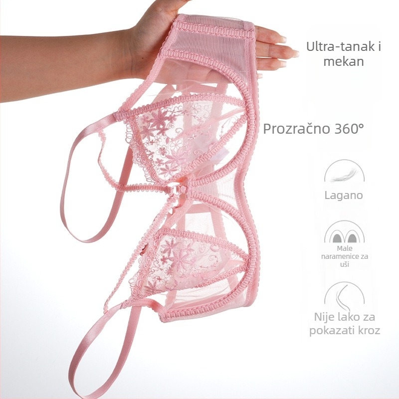 Francuski stil ženski set grudnjaka s košaricama 3/4, čelična ojačanja, prozračni poliester, fiksne dvostruke naramenice