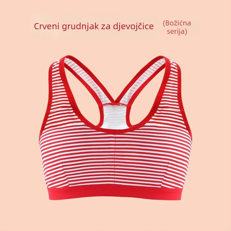 Crveno dječje donje rublje za djevojčice, pamuk, top u stilu kamizole, uzrast 9–13 godina