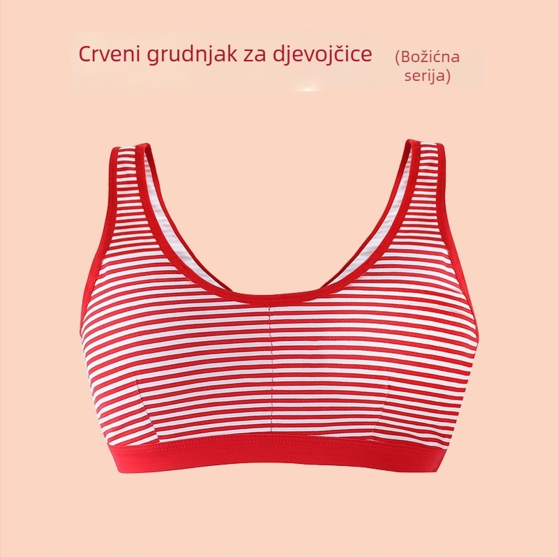 Crveno dječje donje rublje za djevojčice, pamuk, top u stilu kamizole, uzrast 9–13 godina