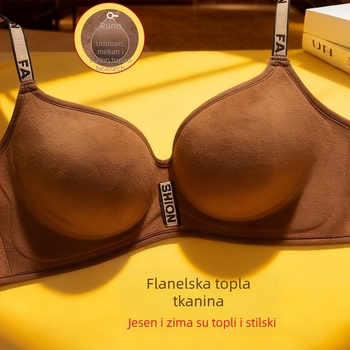 2026 izvorni 5 cm debeli push-up grudnjak za male grudi, baršunaste naramenice s natpisom, jesen-zima