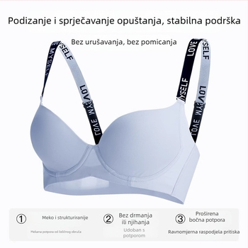 Besprešiv push-up grudnjak, najlonska tkanina, 3/4 košarica, mekani čelični prsten, odvojive dvostruke naramenice