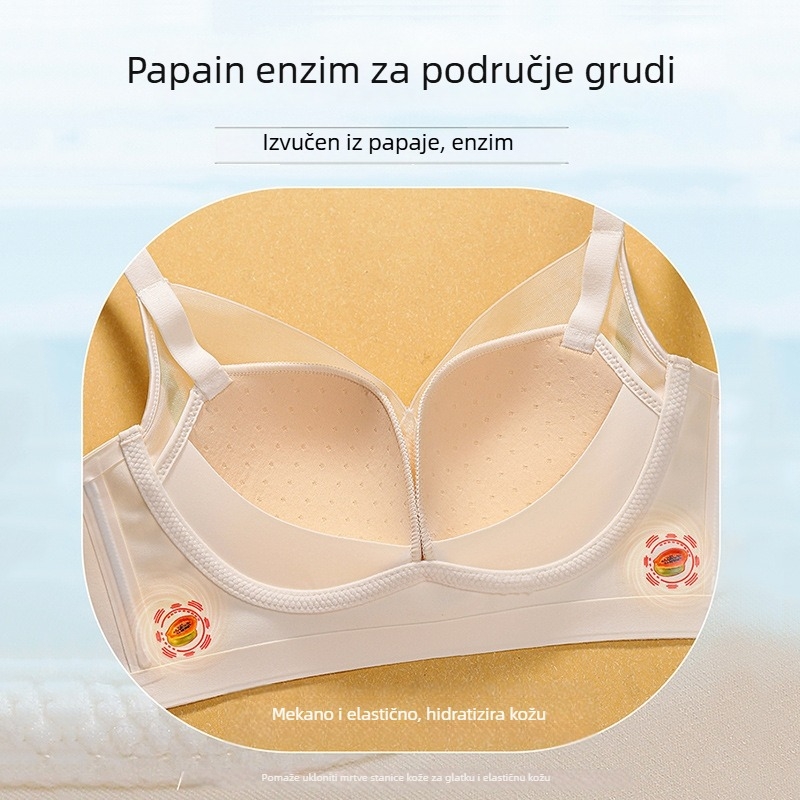 Latex ženski donji rublji, push-up grudnjak za male grudi, protiv opuštanja, bočna potpora dojki, bezšivne, bežični, ultra-tanki oblik košarica, za jesen i zimu