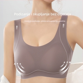 Plus veličine bešični sportski grudnjak-vest, udoban push-up, vizualno smanjuje velike grudi