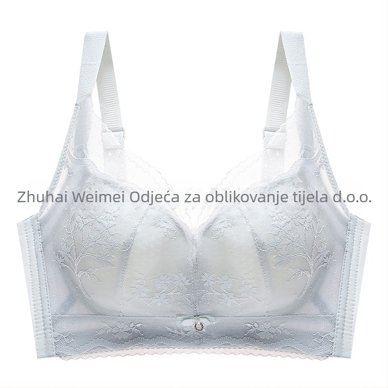 Beautiful figure Najlon grudnjak s košarom 3/4, ultra-tanki oblikovani košarica, fiksne dvostruke naramenice, prozračna gornja potpora