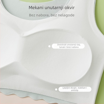 Najlon grudnjak za djevojčice Stage 2 pubertet, puni košarica, prozračan, fiksirani dvostruki naramenice