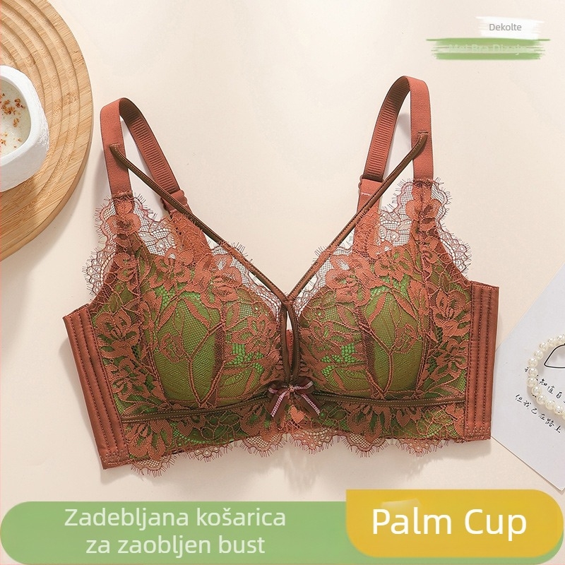 Bežični push-up grudnjak s debelim oblikovanim košaricama, 3/4 košarica, prozračan materijal, čvrste naramenice, udobna potpora.
