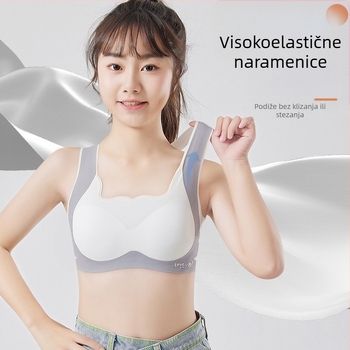 Sportski topić za djevojčice bez naramenica, prozračan materijal, potpuno pokrivene košarice, udobno nošenje.