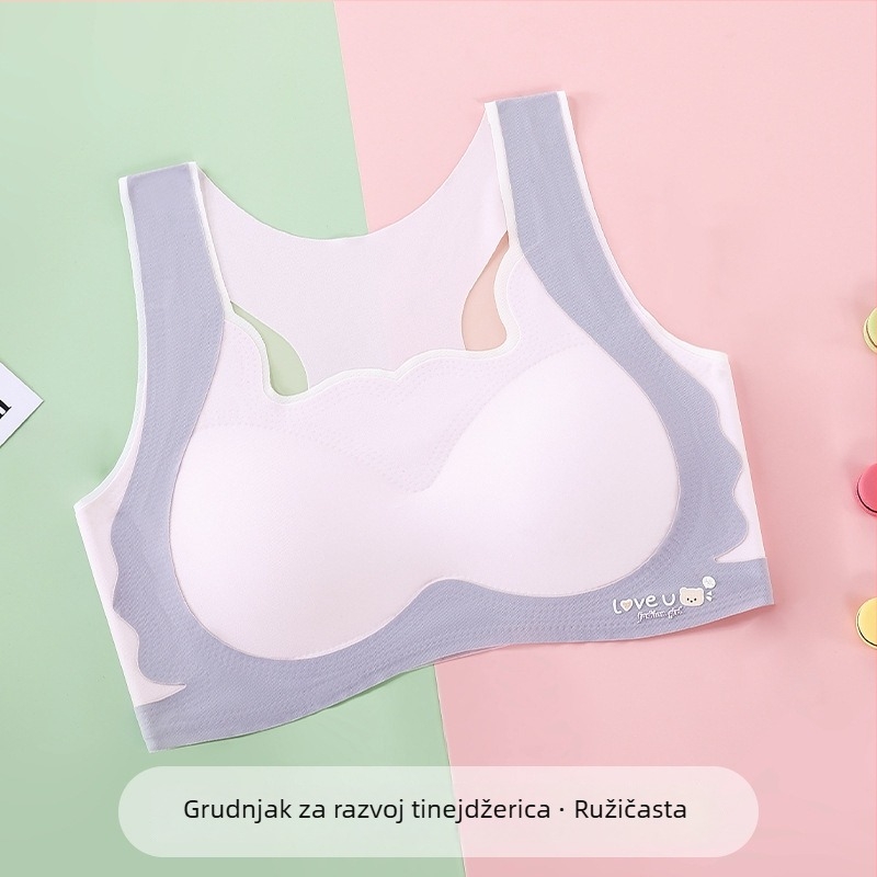 Sportski topić za djevojčice bez naramenica, prozračan materijal, potpuno pokrivene košarice, udobno nošenje.