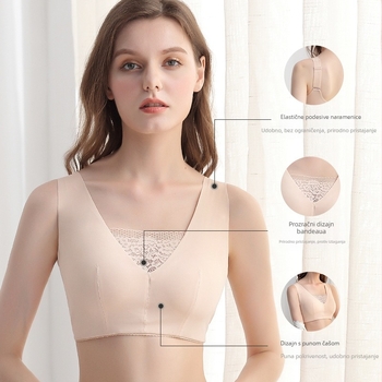 Bešični sportski grudnjak Ice Silk, bez čeličnog prstena, prozračan, s punim košaricama i pamukom za podlogu