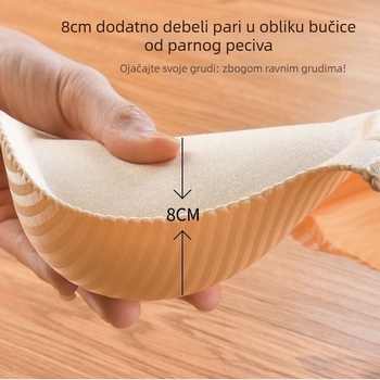 Pojačani grudnjak za male grudi, 8 cm punjenje, 3/4 košarice, debele oblikovane košarice, bez žice, udoban podizanje za mlade žene