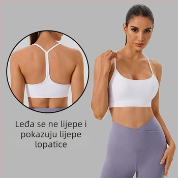 Joga grudnjak s Y-širokim kaiševima na leđima, podstavljeni dojam, push-up, za trčanje i fitness