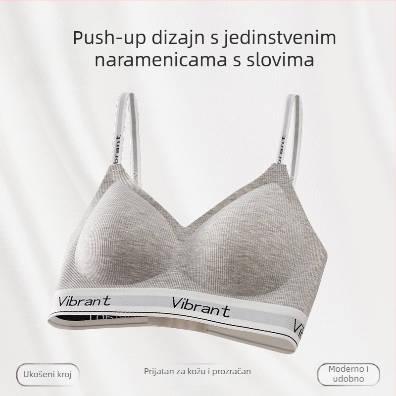Grudnjak s naramenicama u obliku slova, podizanje, mek podrška, bezšavni, 3/4 košarica, sportski stražnji dio
