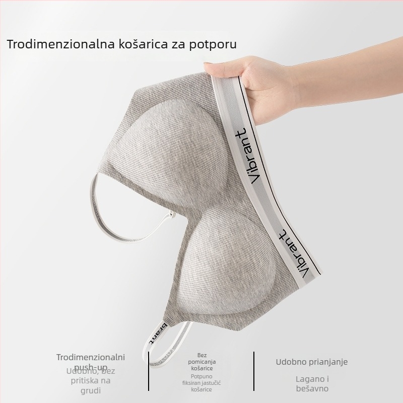 Grudnjak s naramenicama u obliku slova, podizanje, mek podrška, bezšavni, 3/4 košarica, sportski stražnji dio