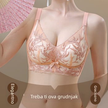 Set grudnjaka s cupom 3/4, oblikovane šalice s gornjom tankom i donjom debelom, stražnje četiri reda kopči, čvrste dvostruke naramenice, prozračna čipka