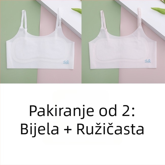 Dječja kamizola grudnjak za razvoj, uzrast 8–14 godina, tanak materijal, najlon/elastan, U-dekolte, podstava od viskoze/mulberry svile/elastan