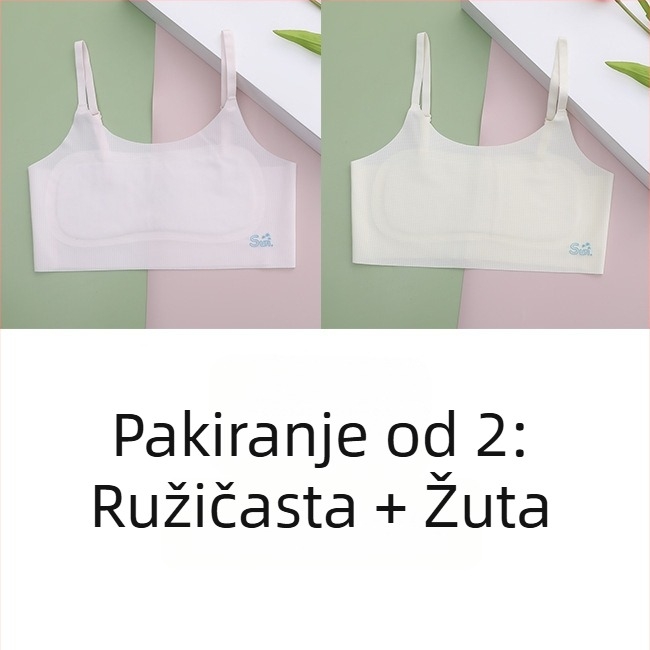 Dječja kamizola grudnjak za razvoj, uzrast 8–14 godina, tanak materijal, najlon/elastan, U-dekolte, podstava od viskoze/mulberry svile/elastan