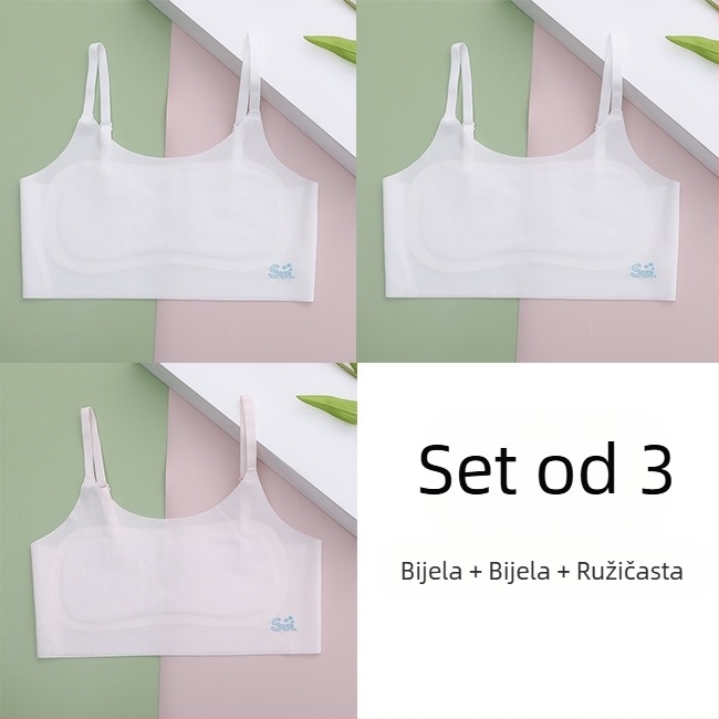 Dječja kamizola grudnjak za razvoj, uzrast 8–14 godina, tanak materijal, najlon/elastan, U-dekolte, podstava od viskoze/mulberry svile/elastan