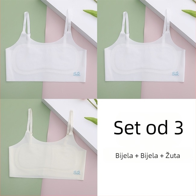 Dječja kamizola grudnjak za razvoj, uzrast 8–14 godina, tanak materijal, najlon/elastan, U-dekolte, podstava od viskoze/mulberry svile/elastan