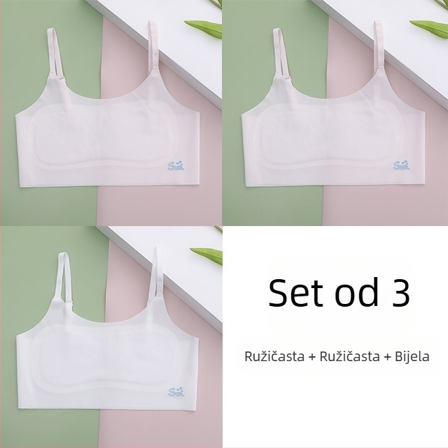 Dječja kamizola grudnjak za razvoj, uzrast 8–14 godina, tanak materijal, najlon/elastan, U-dekolte, podstava od viskoze/mulberry svile/elastan