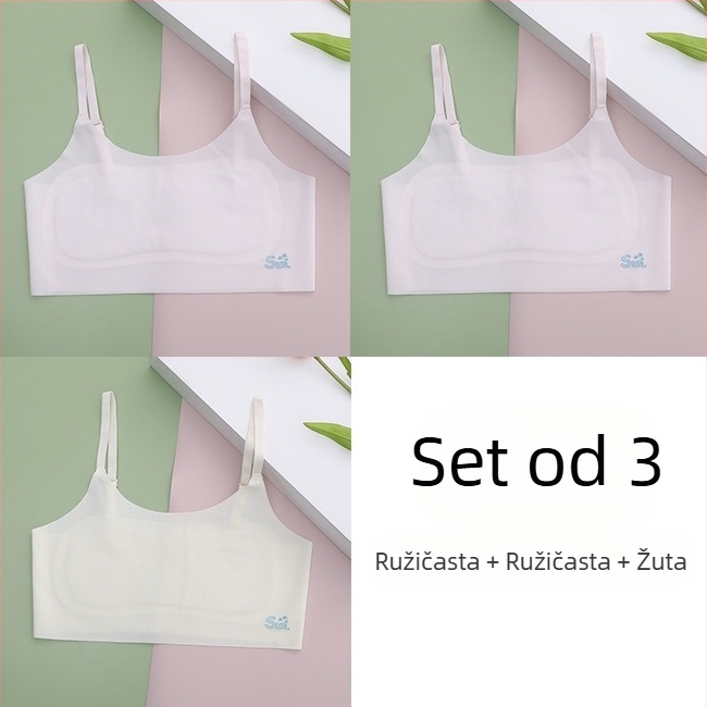 Dječja kamizola grudnjak za razvoj, uzrast 8–14 godina, tanak materijal, najlon/elastan, U-dekolte, podstava od viskoze/mulberry svile/elastan