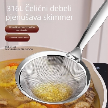 304 nehrđajući čelik kuhinjska mreža za pjenu s nehrđajućom ručkom — otpornost na visoke temperature