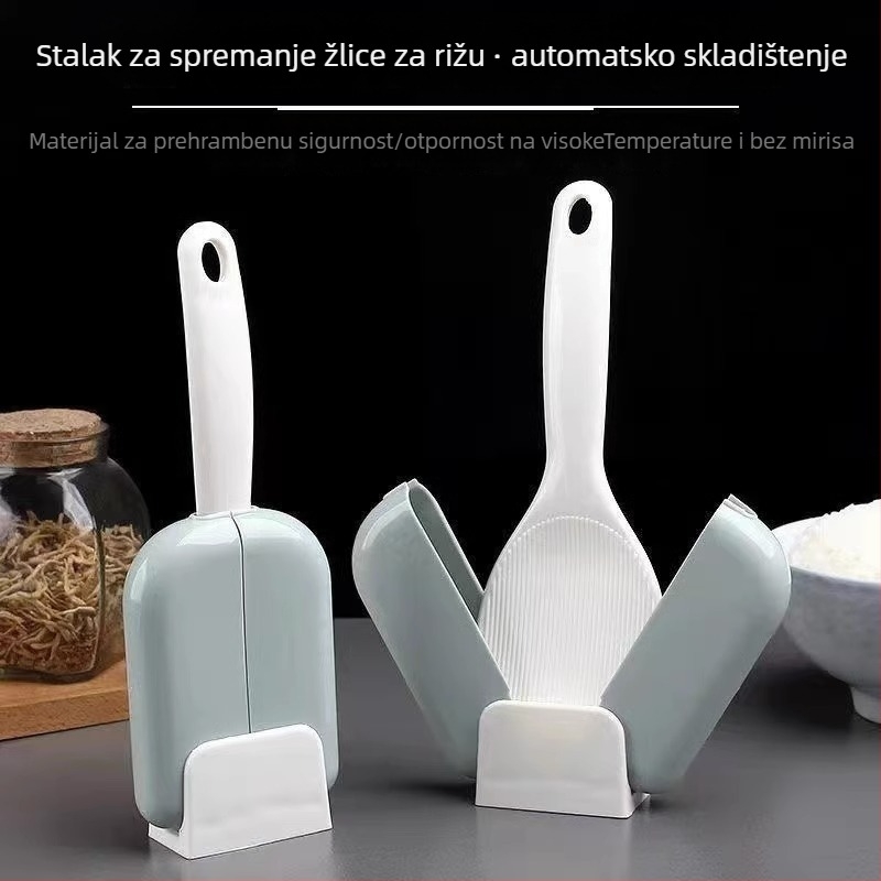 Plastični stalak za rižine žlice s poklopcem za prašinu, za odrasle, izdanje 2024
