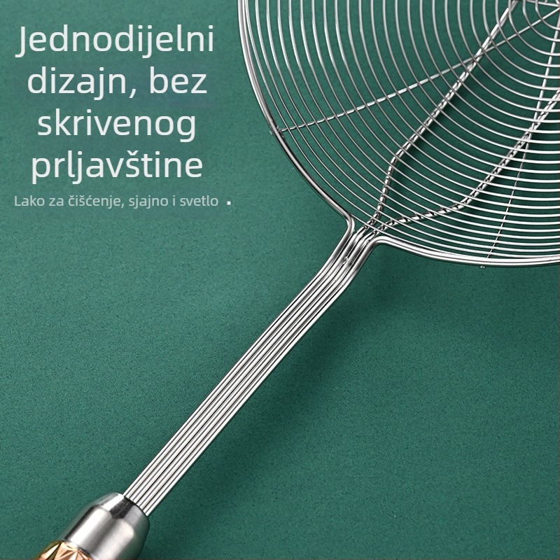 Nehrđajući čelični cediljni lonac s četiri linije, PP držač, protuklizno, otporno na visoke temperature, višestruka primjena za rezance i knedle