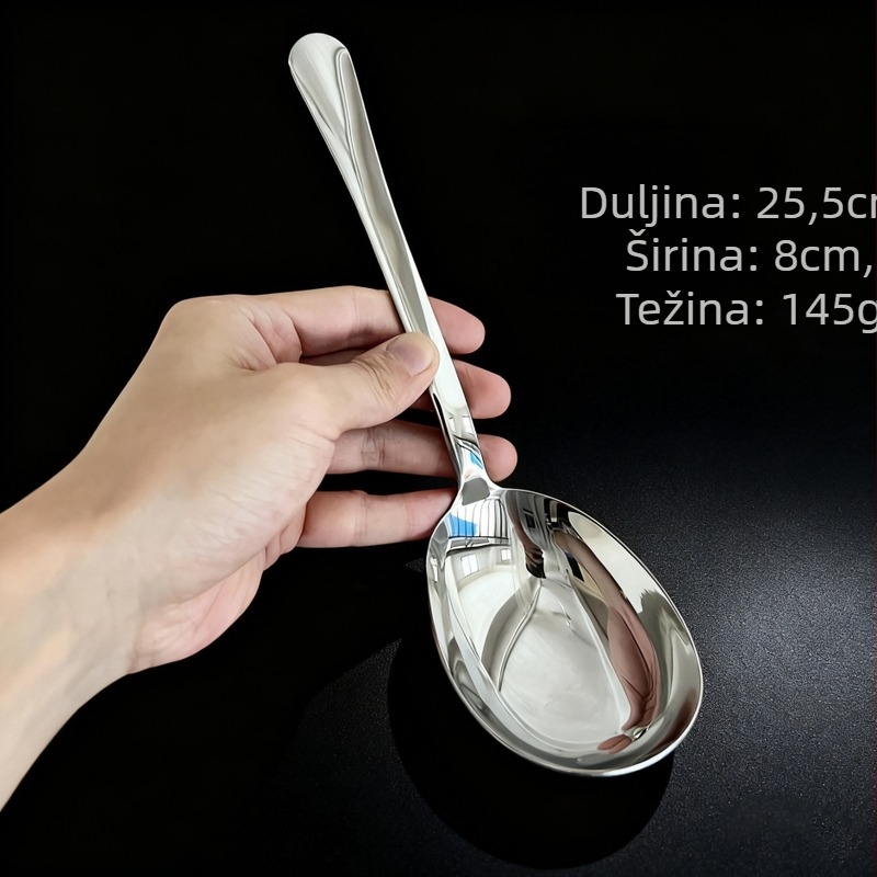 Žlica za posluživanje od 304 nehrđajućeg čelika, oblik jajastog oblika, moderni minimalistički stil, sjaj poliranja