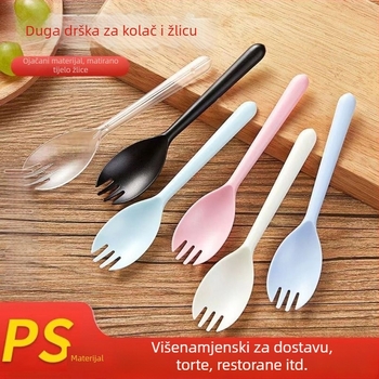 Jednokratne žličice i vilice s dugim dršcima, individualno zapakirane, za roštilj, bibimbap, desertne posude i voćne zdjele — Materijal: PP; Brend: Unique; Funkcija: Druge; Lansiranje proizvoda: Drugo