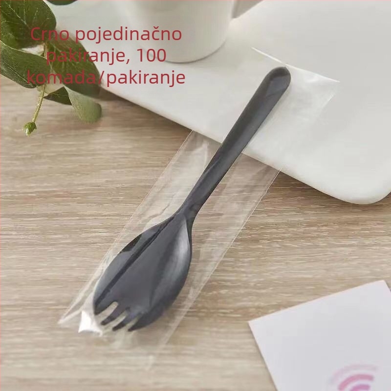 Jednokratne žličice i vilice s dugim dršcima, individualno zapakirane, za roštilj, bibimbap, desertne posude i voćne zdjele — Materijal: PP; Brend: Unique; Funkcija: Druge; Lansiranje proizvoda: Drugo