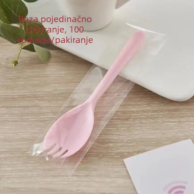 Jednokratne žličice i vilice s dugim dršcima, individualno zapakirane, za roštilj, bibimbap, desertne posude i voćne zdjele — Materijal: PP; Brend: Unique; Funkcija: Druge; Lansiranje proizvoda: Drugo